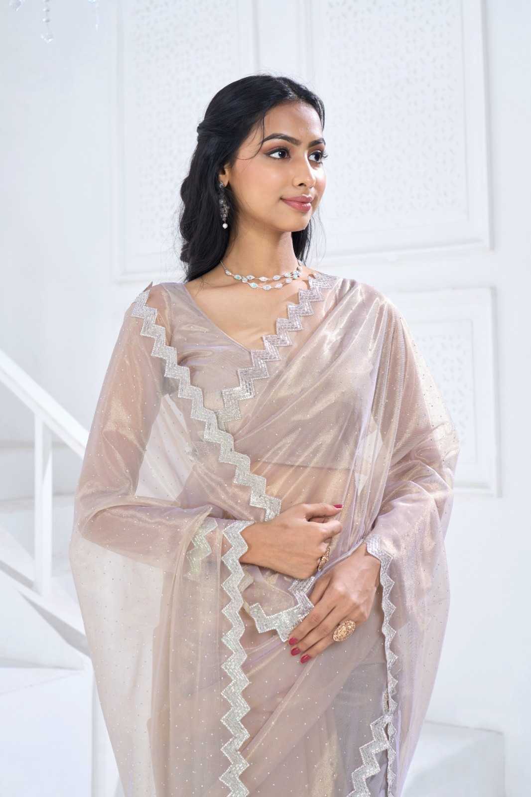 Organza Saree with Heavy Swarovski