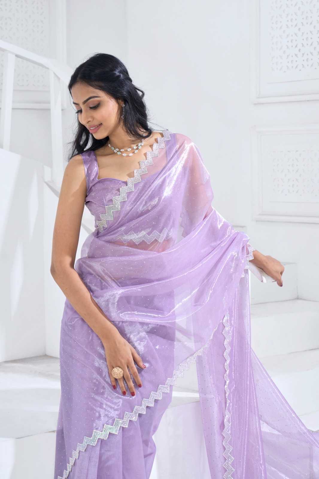 Organza Saree with Heavy Swarovski
