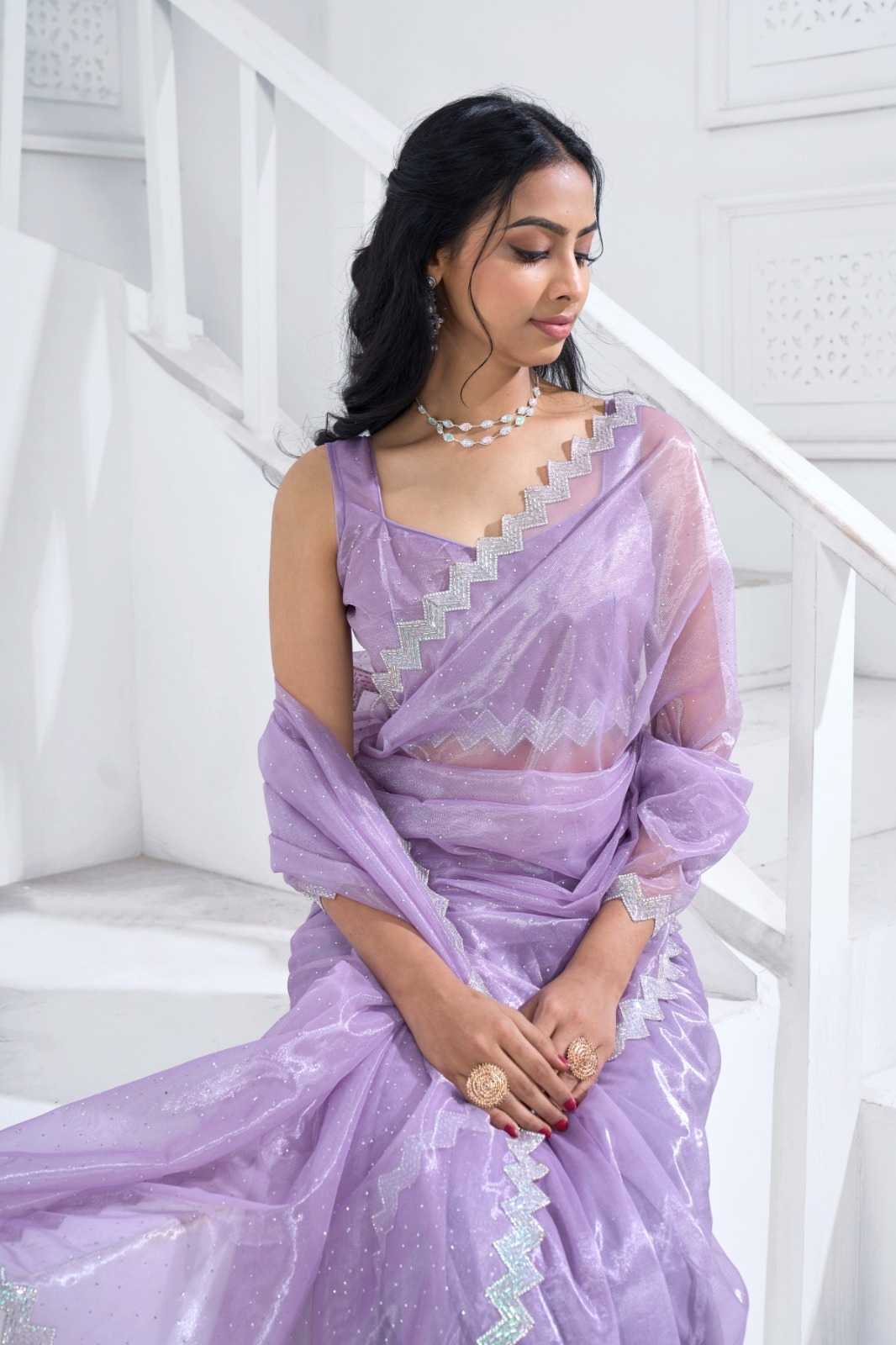 Organza Saree with Heavy Swarovski