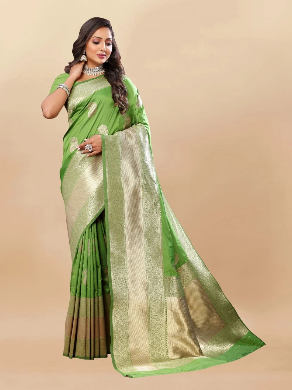 Soft Silk Saree with Rich Zari Weaving Pallu and Border