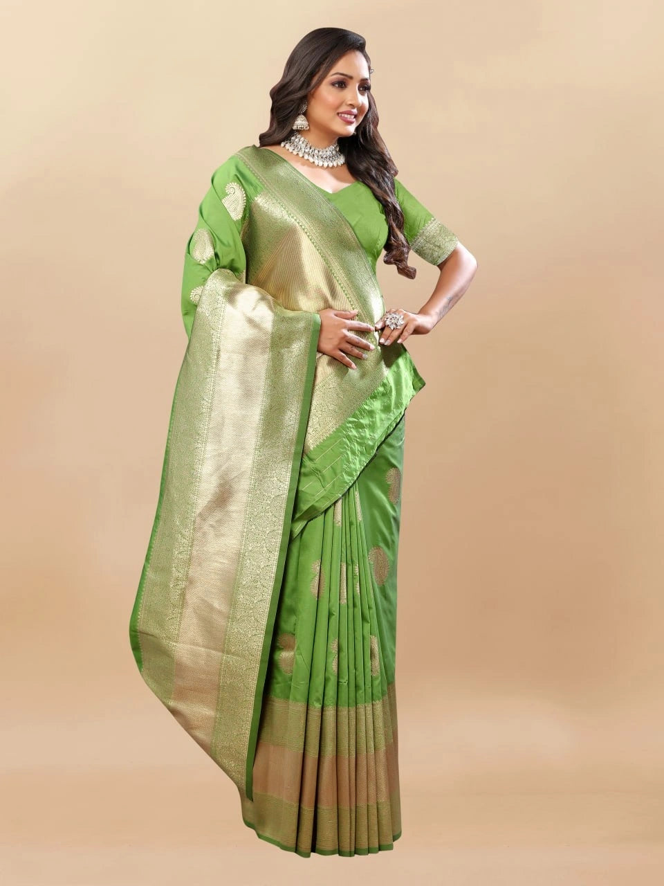 Soft Silk Saree with Rich Zari Weaving Pallu and Border