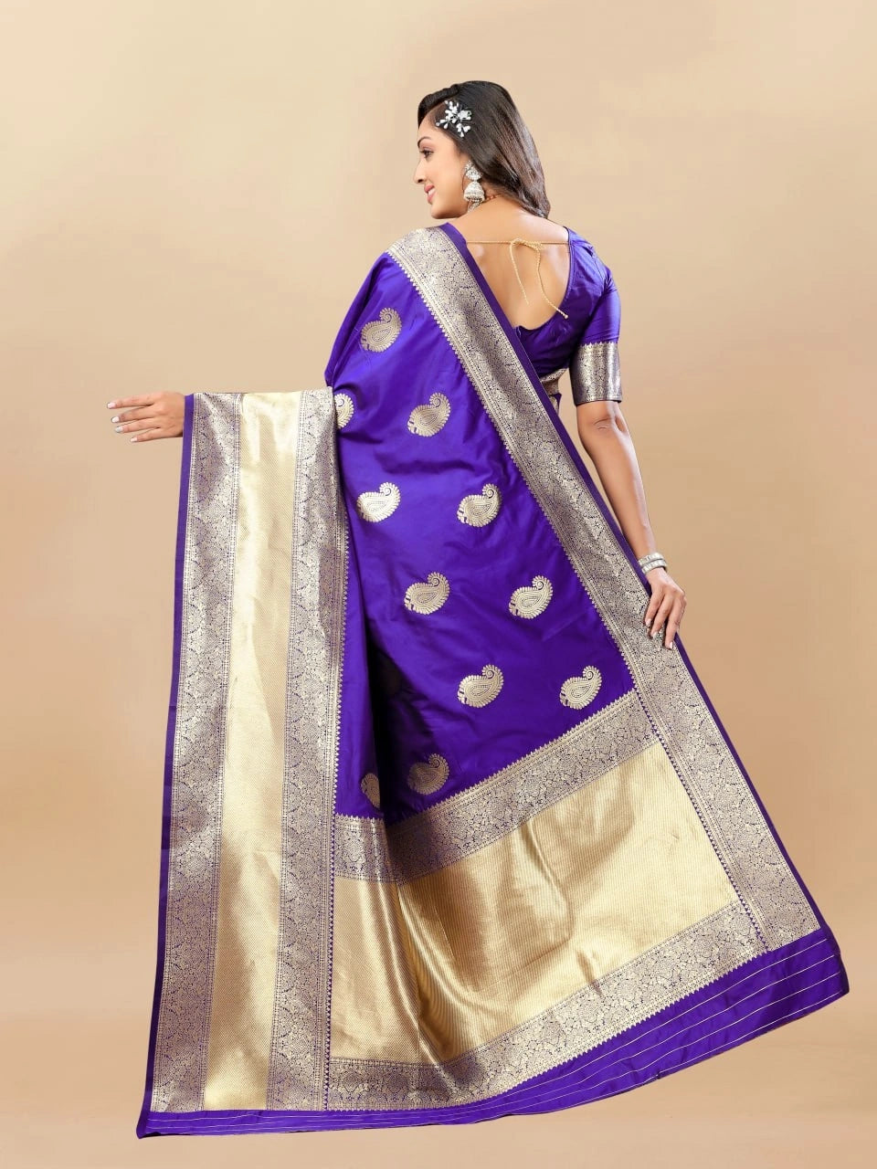 Soft Silk Saree with Rich Zari Weaving Pallu and Border
