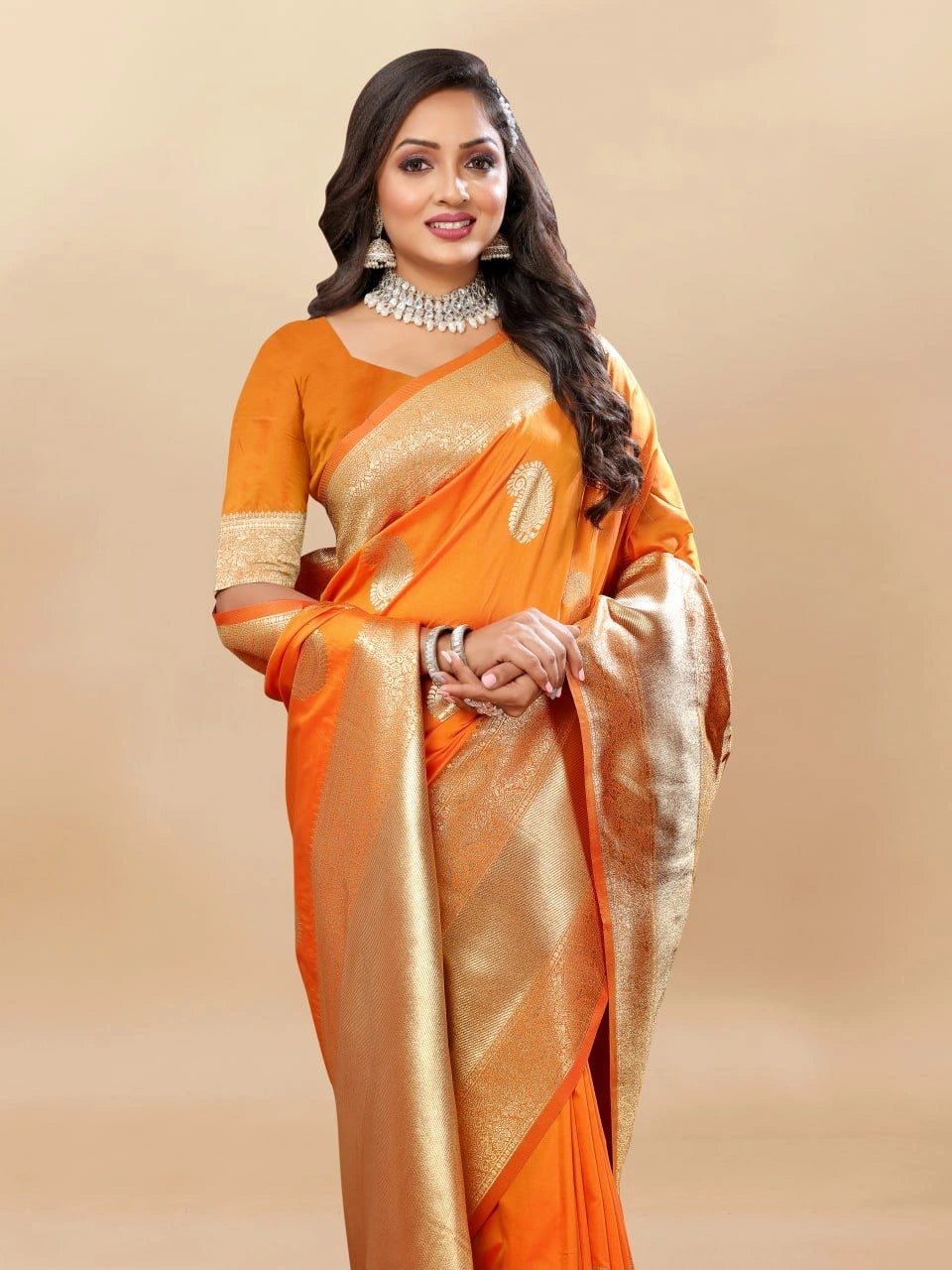Soft Silk Saree with Rich Zari Weaving Pallu and Border