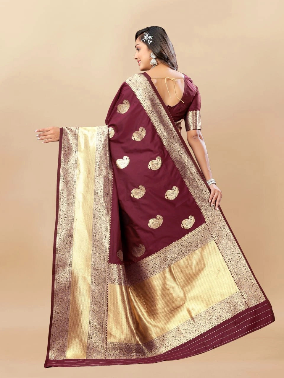 Soft Silk Saree with Rich Zari Weaving Pallu and Border