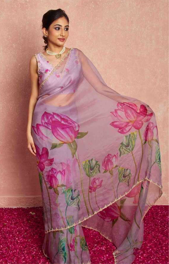 Soft Organza Saree With Beautiful Floral Print