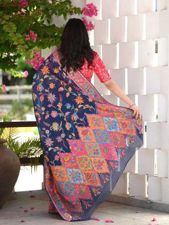 Stylish Banarasi Soft Silk Saree with Kashmiri Weaving
