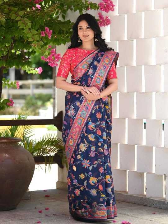Stylish Banarasi Soft Silk Saree with Kashmiri Weaving