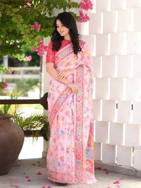 Stylish Banarasi Soft Silk Saree with Kashmiri Weaving