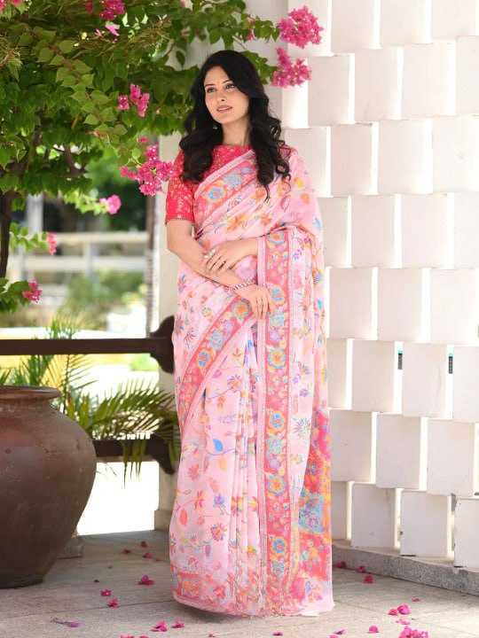 Stylish Banarasi Soft Silk Saree with Kashmiri Weaving