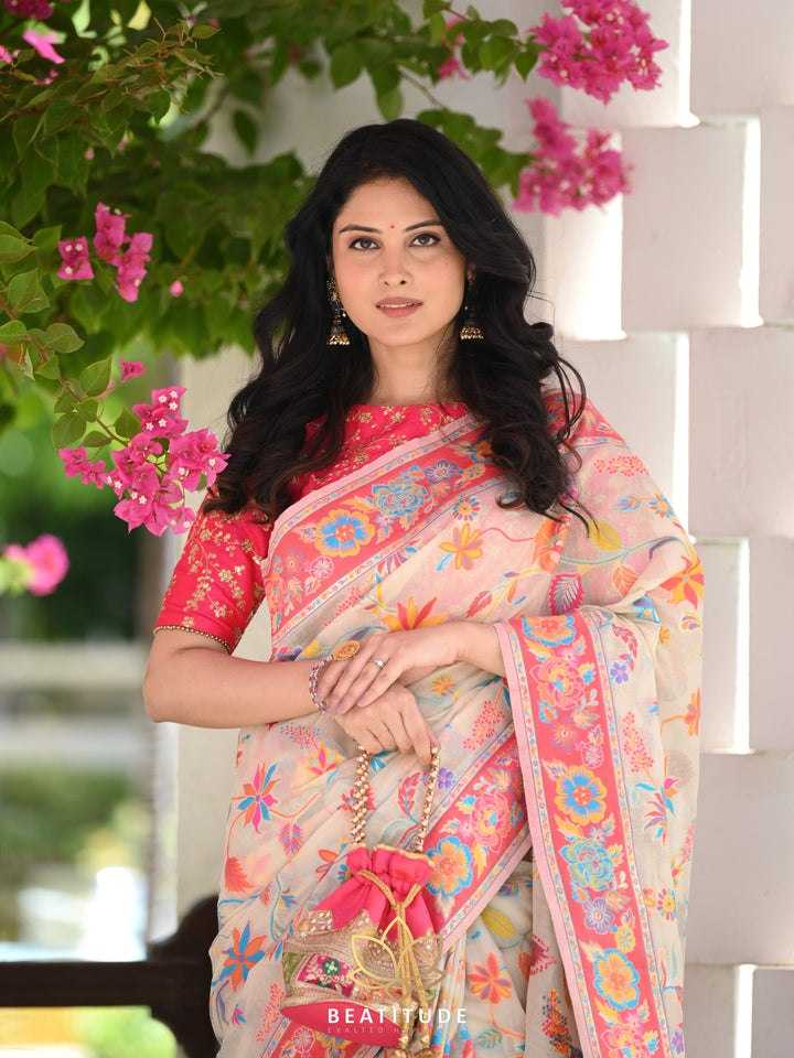 Stylish Banarasi Soft Silk Saree with Kashmiri Weaving