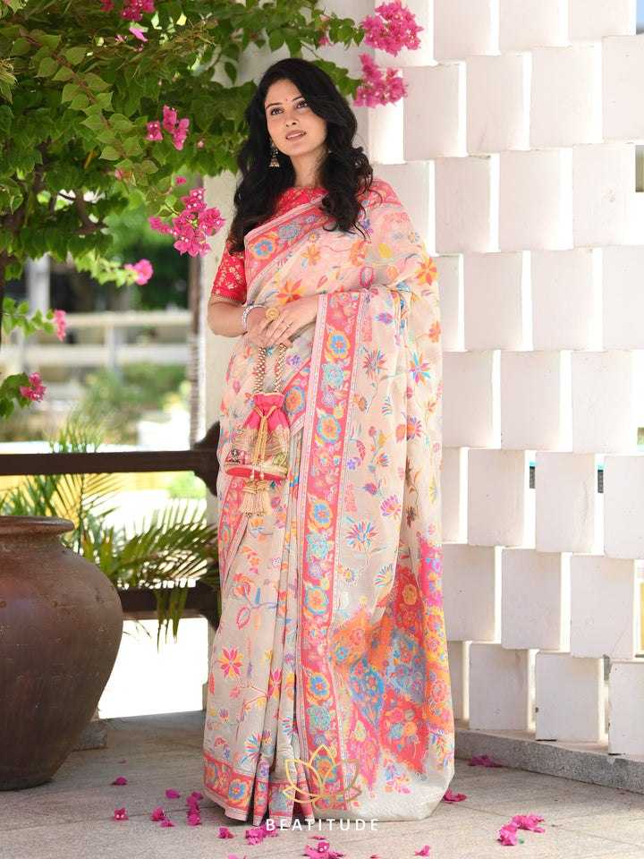Stylish Banarasi Soft Silk Saree with Kashmiri Weaving