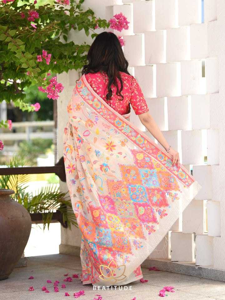Stylish Banarasi Soft Silk Saree with Kashmiri Weaving