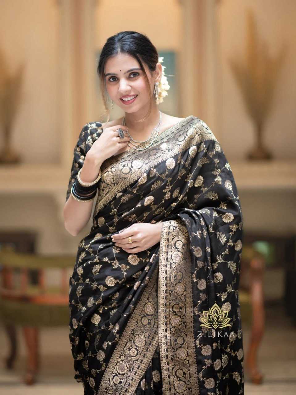 Elegant Banarasi Soft Silk Saree with heavy Brocade Work