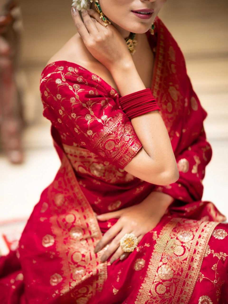 Elegant Banarasi Soft Silk Saree with heavy Brocade Work