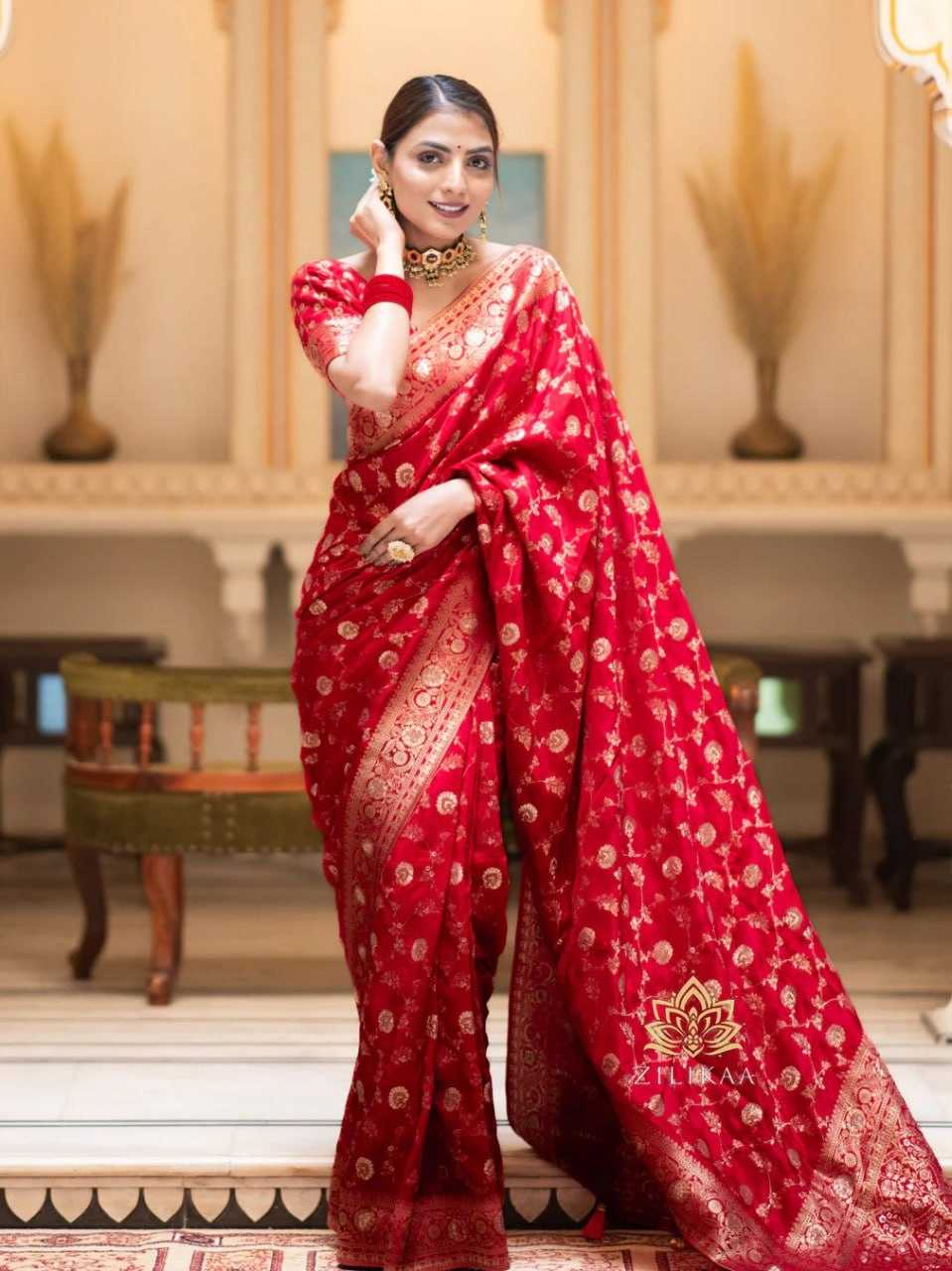 Elegant Banarasi Soft Silk Saree with heavy Brocade Work