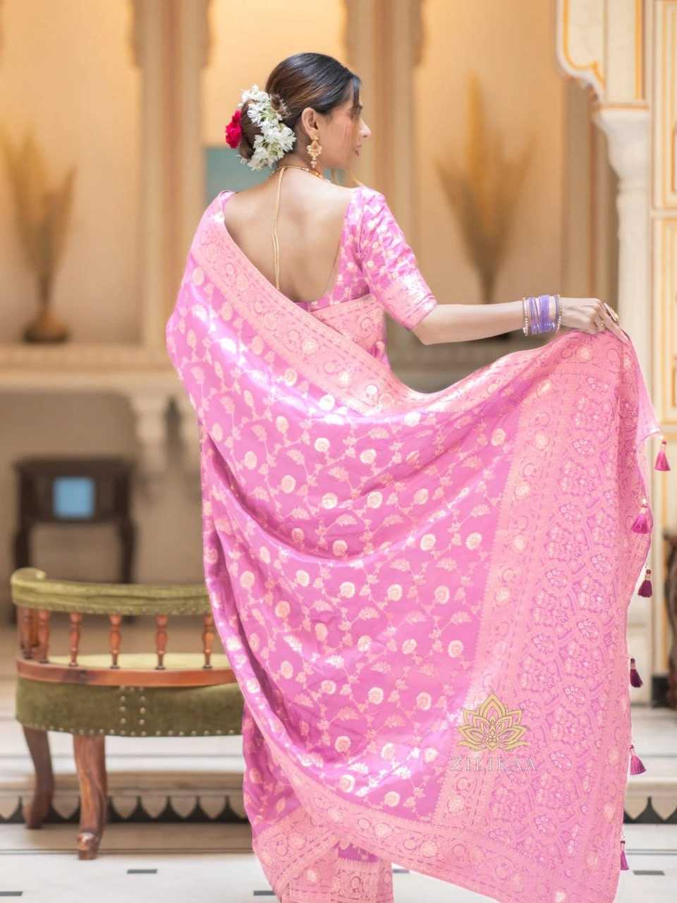 Elegant Banarasi Soft Silk Saree with heavy Brocade Work