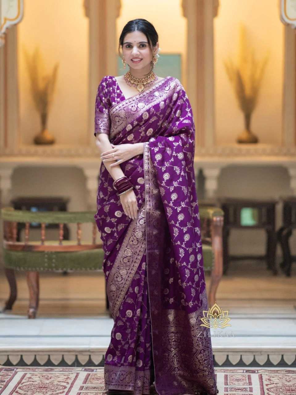 Elegant Banarasi Soft Silk Saree with heavy Brocade Work
