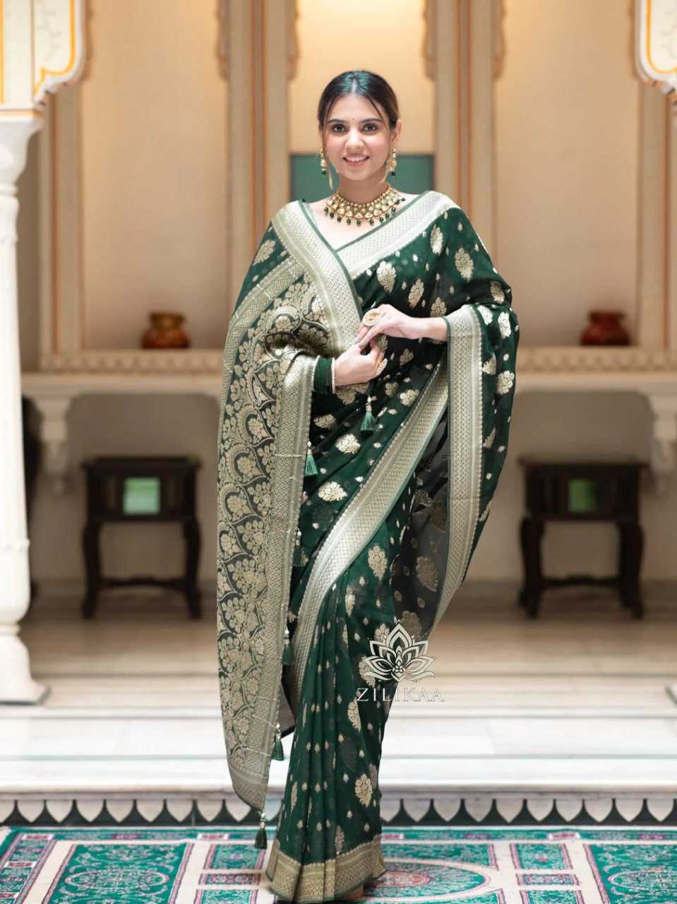 Traditional Banarasi Soft Silk Saree with Heavy Brocade Work