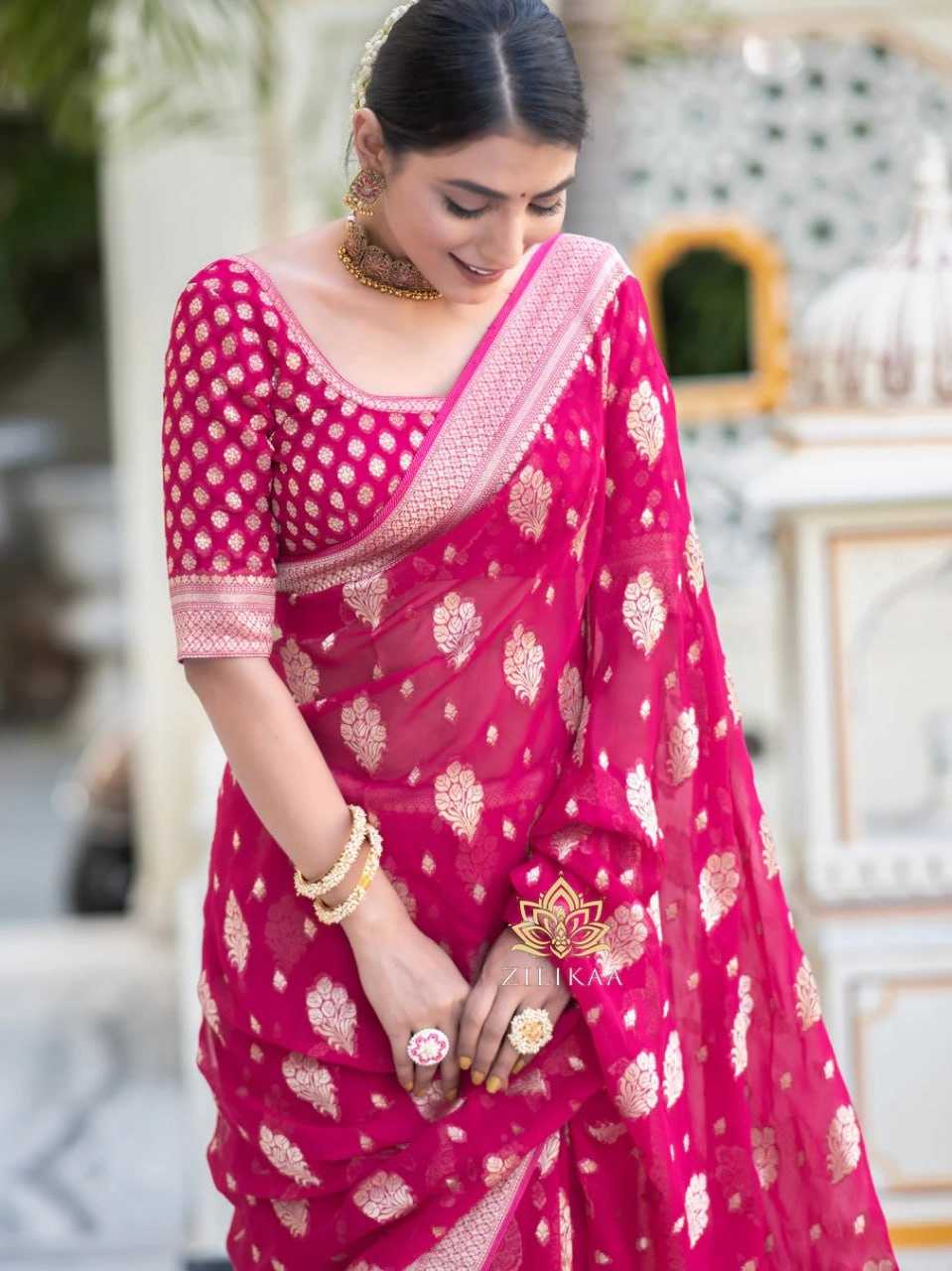 Traditional Banarasi Soft Silk Saree with Heavy Brocade Work