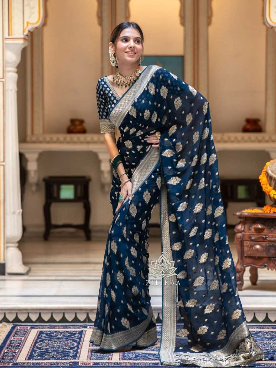 Traditional Banarasi Soft Silk Saree with Heavy Brocade Work