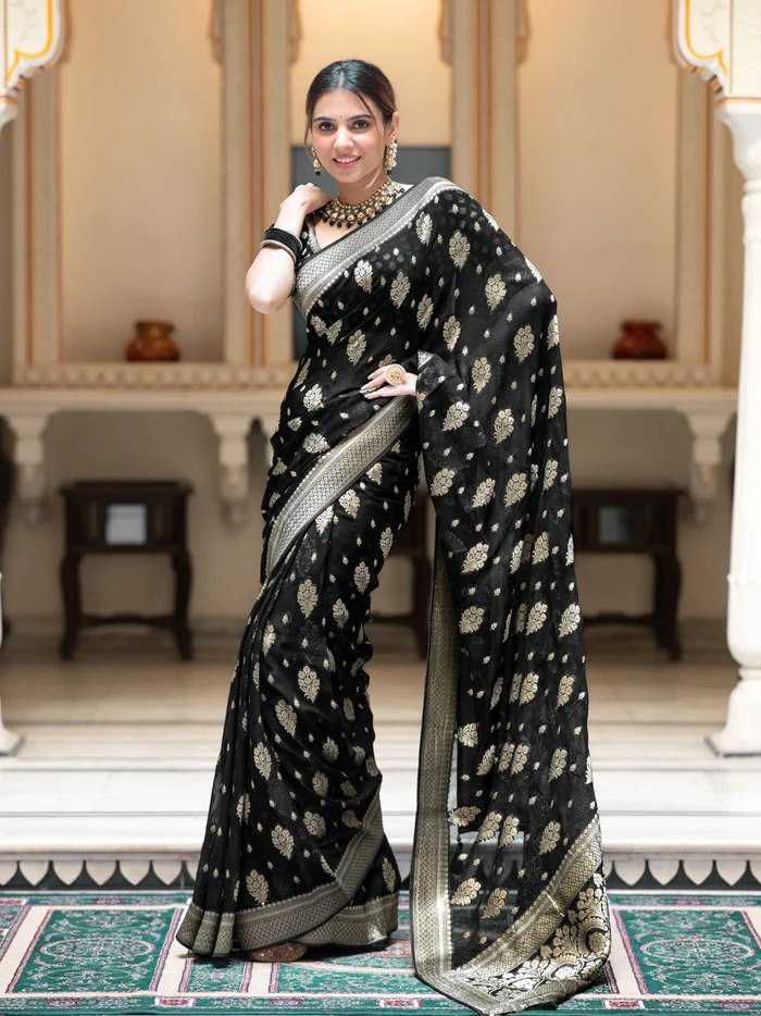 Traditional Banarasi Soft Silk Saree with Heavy Brocade Work