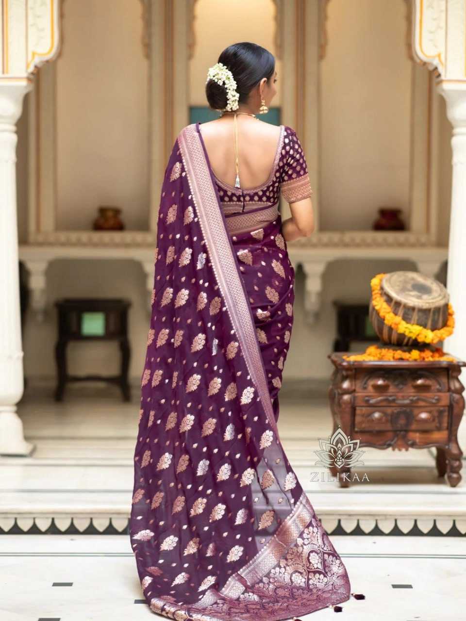 Traditional Banarasi Soft Silk Saree with Heavy Brocade Work
