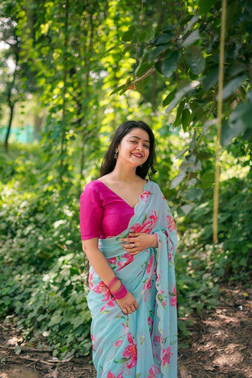 Traditional Faux Georgette Saree
