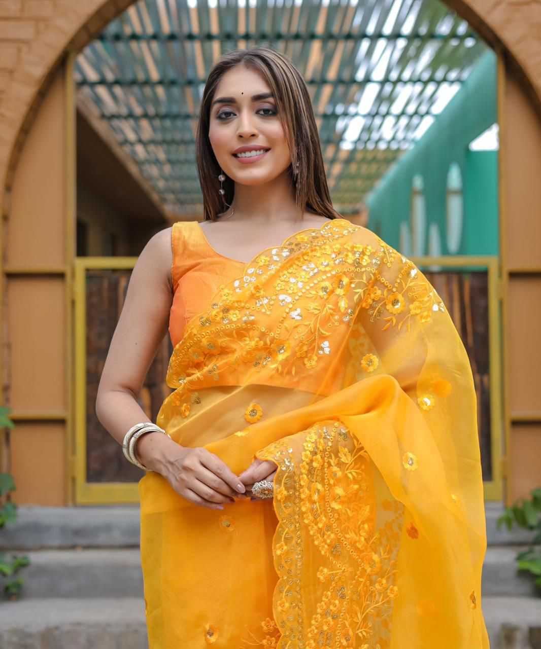 Traditional Organza Saree