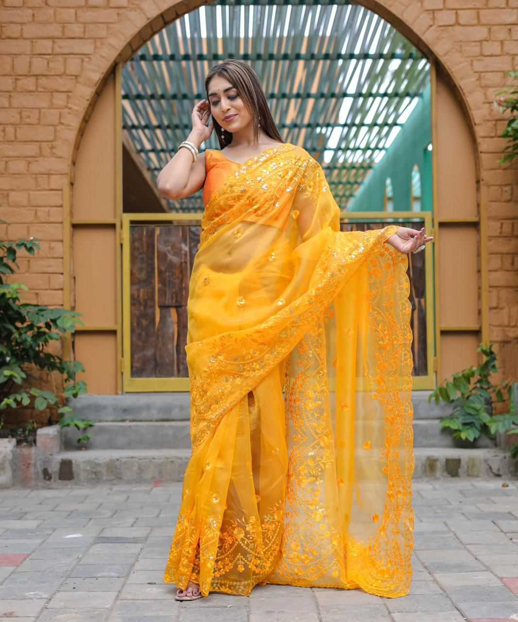 Traditional Organza Saree