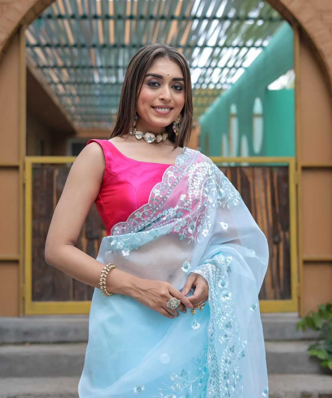 Traditional Organza Saree