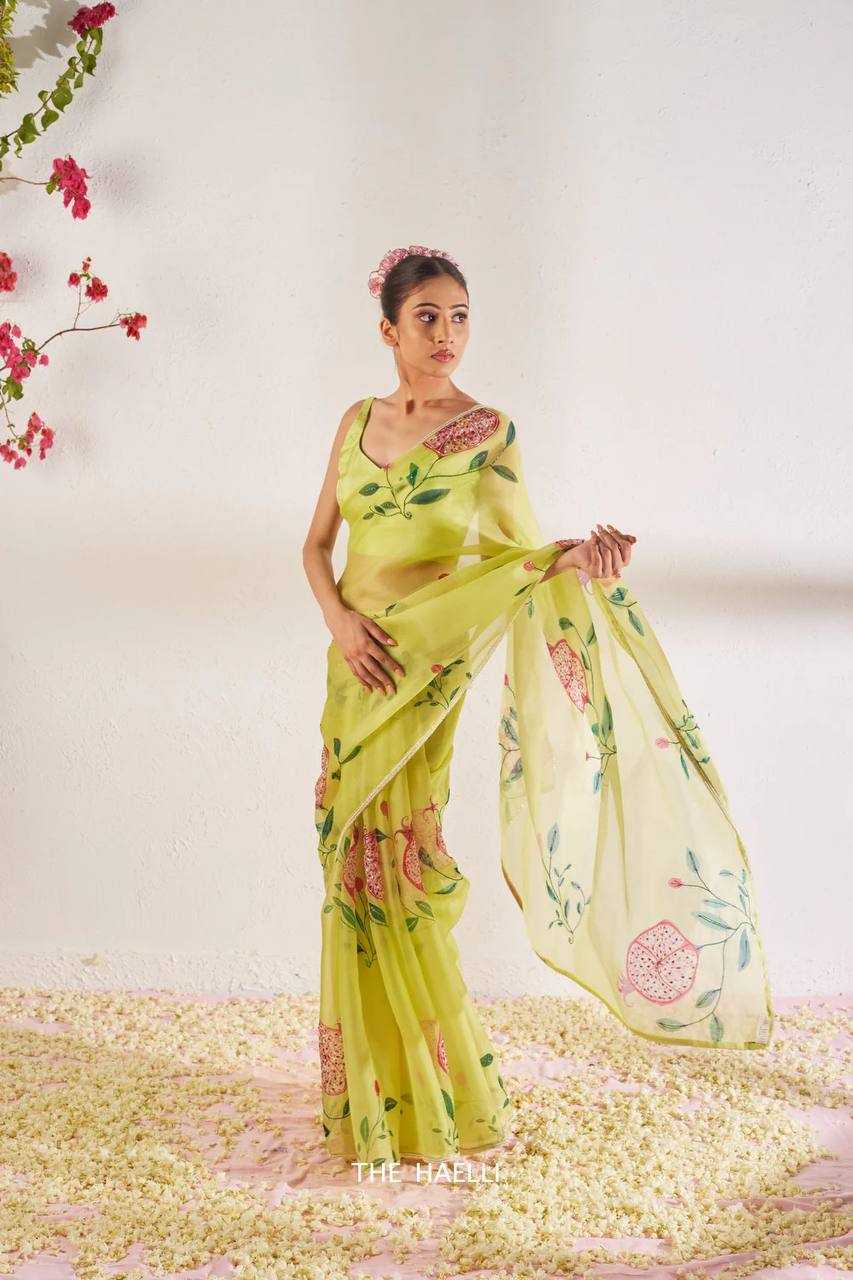 Modern Soft Organza Saree With Beatiful Floral Print