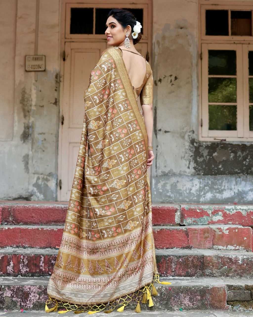 Pure Silk Saree with Square Cells Pattern