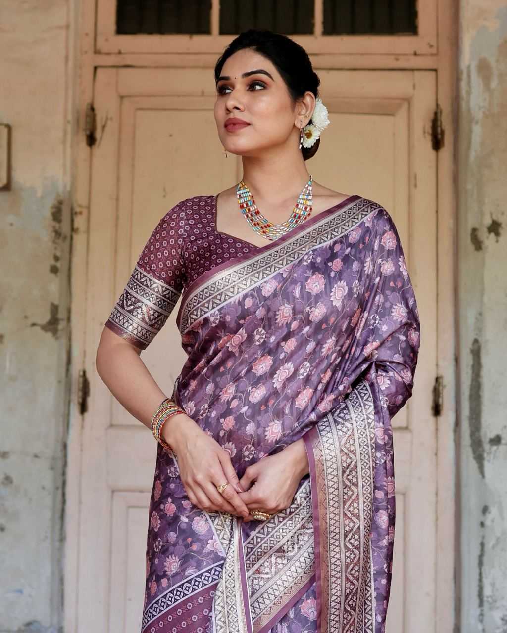 Classy Pure Silk Saree with Fine Print