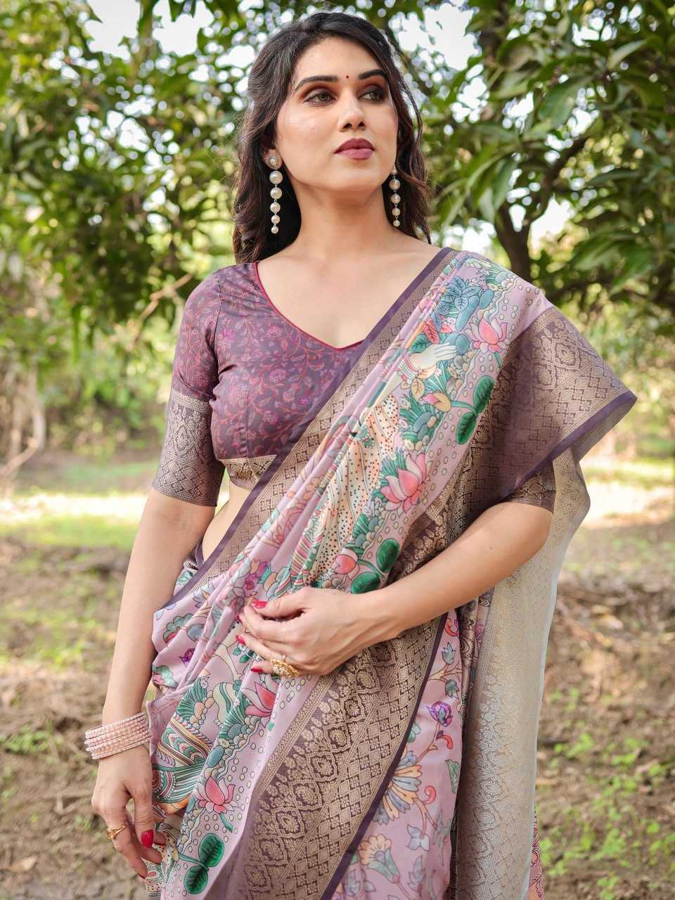 Multi Color Pure Silk Saree
