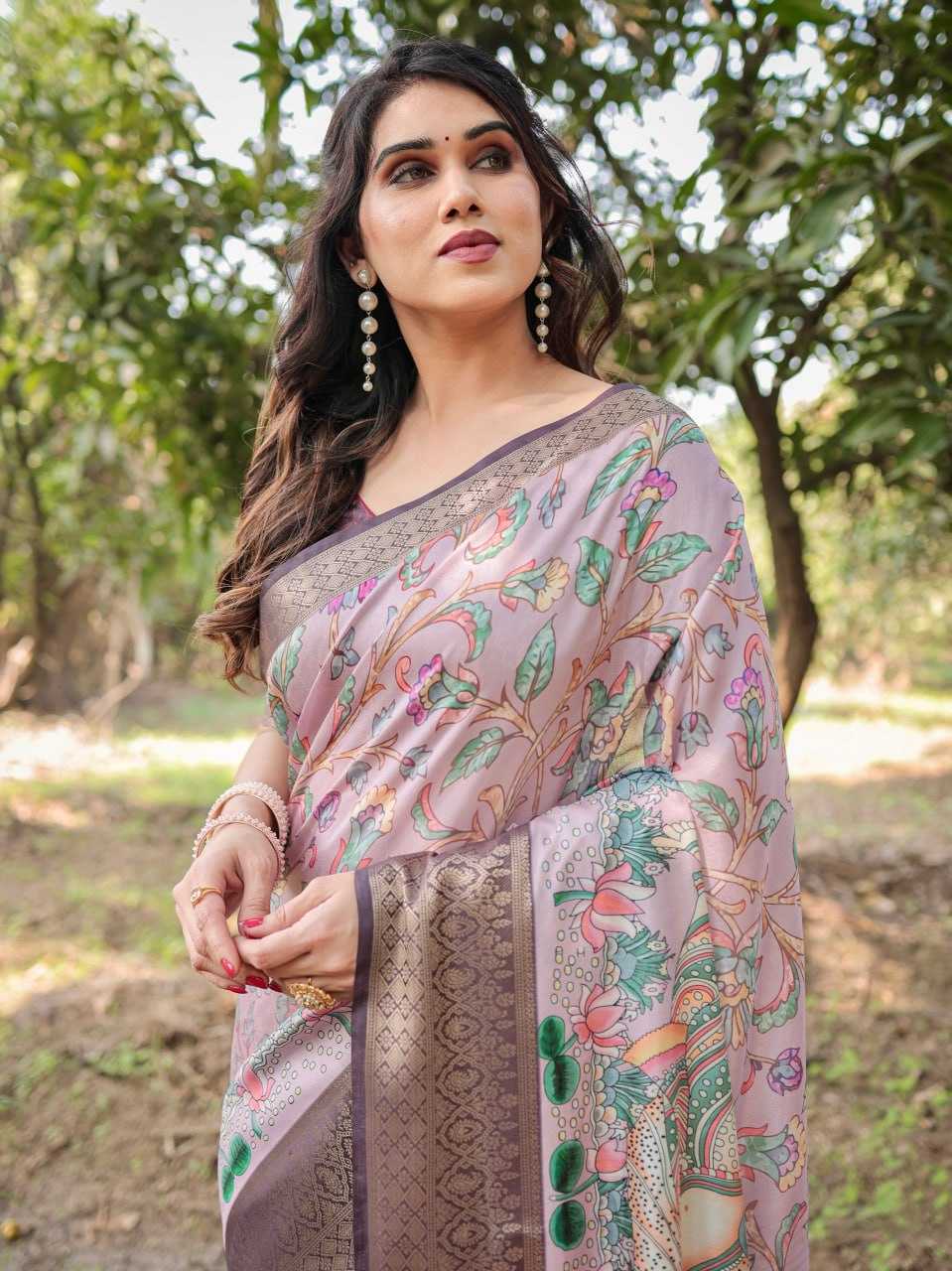 Multi Color Pure Silk Saree