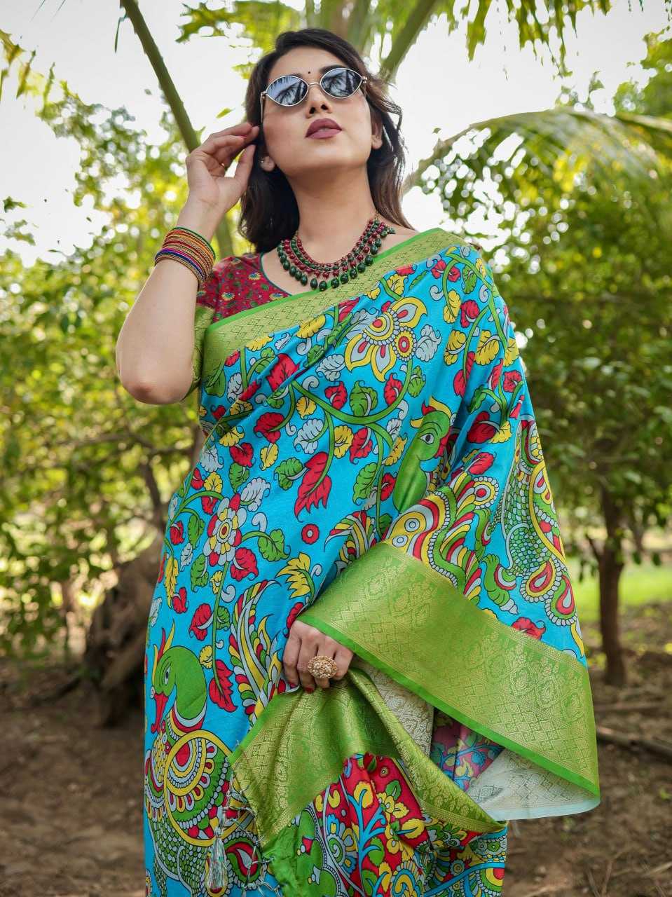 Elegant Blue Pure Silk Saree