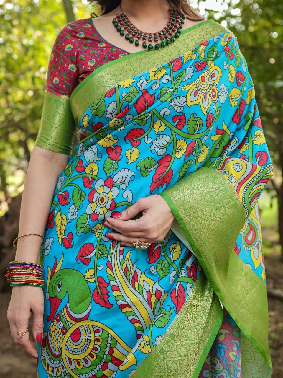 Elegant Blue Pure Silk Saree