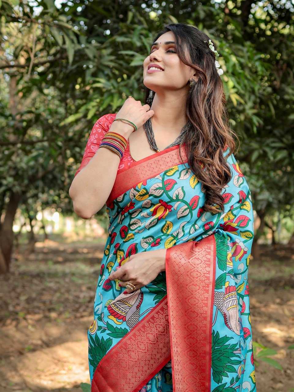 Traditional Blue Pure Silk Saree
