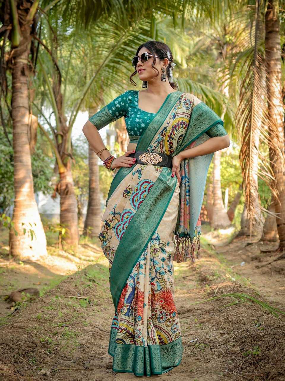 Traditional Cream Pure Silk Saree