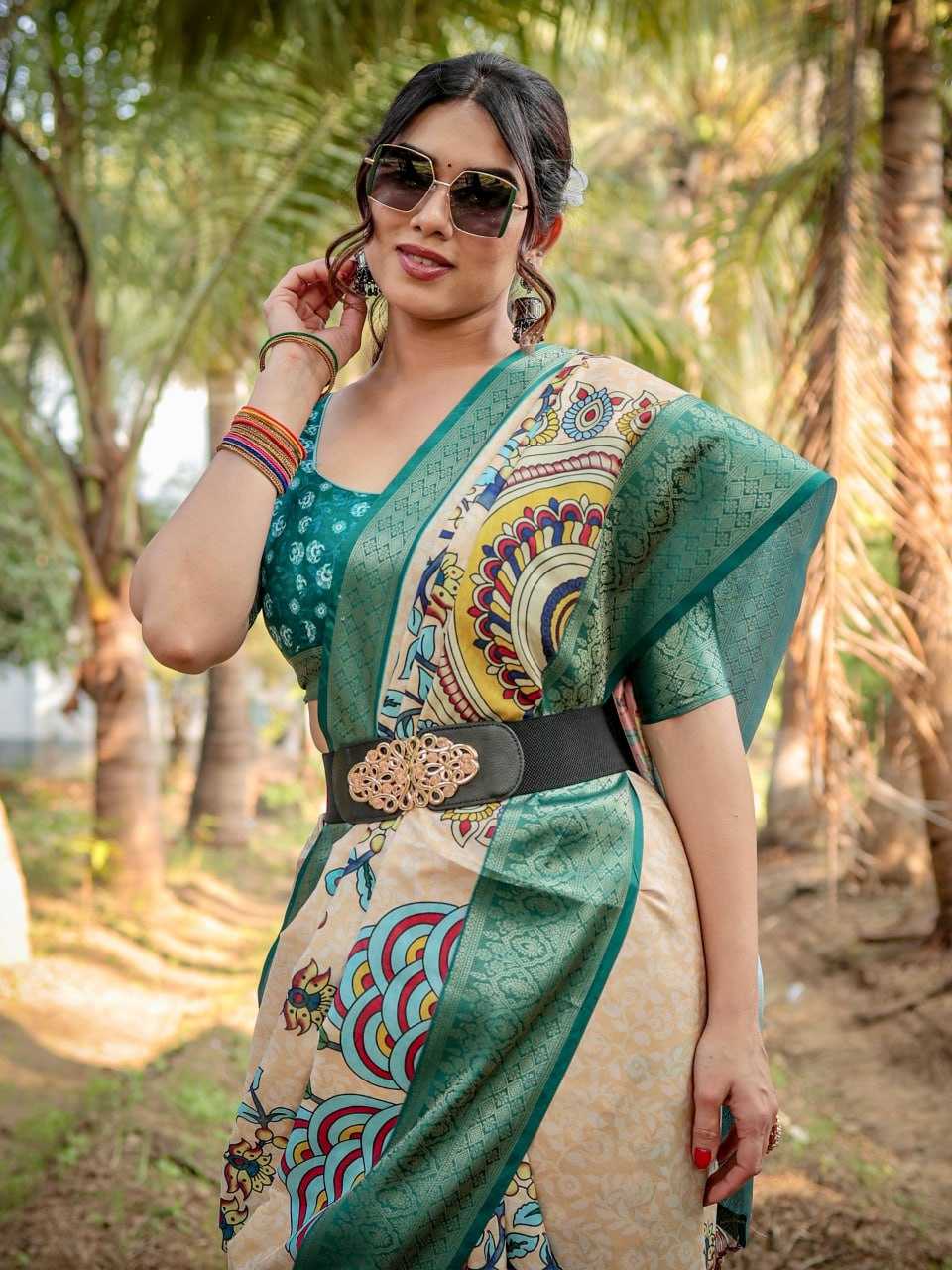 Traditional Cream Pure Silk Saree