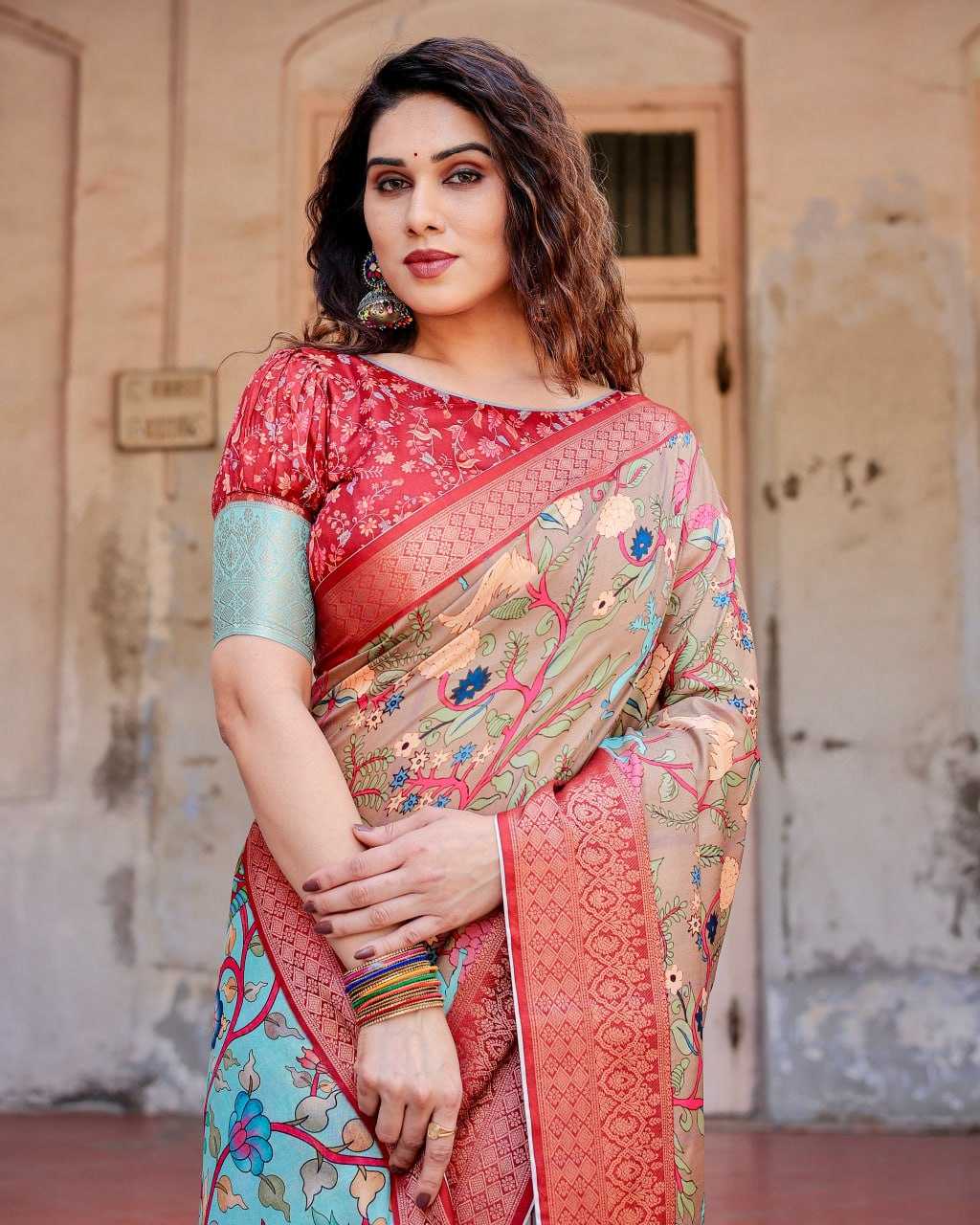 Stylish Multi Color Pure Silk Saree