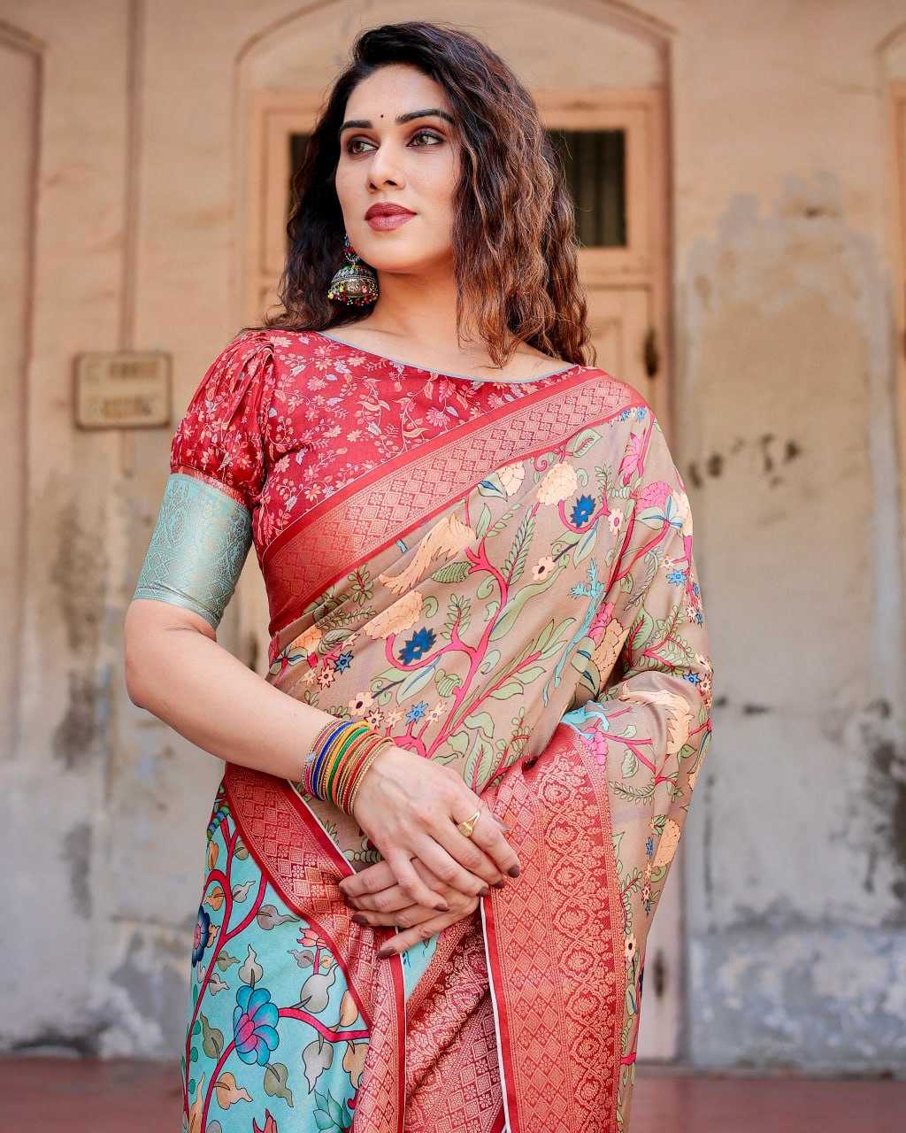 Stylish Multi Color Pure Silk Saree