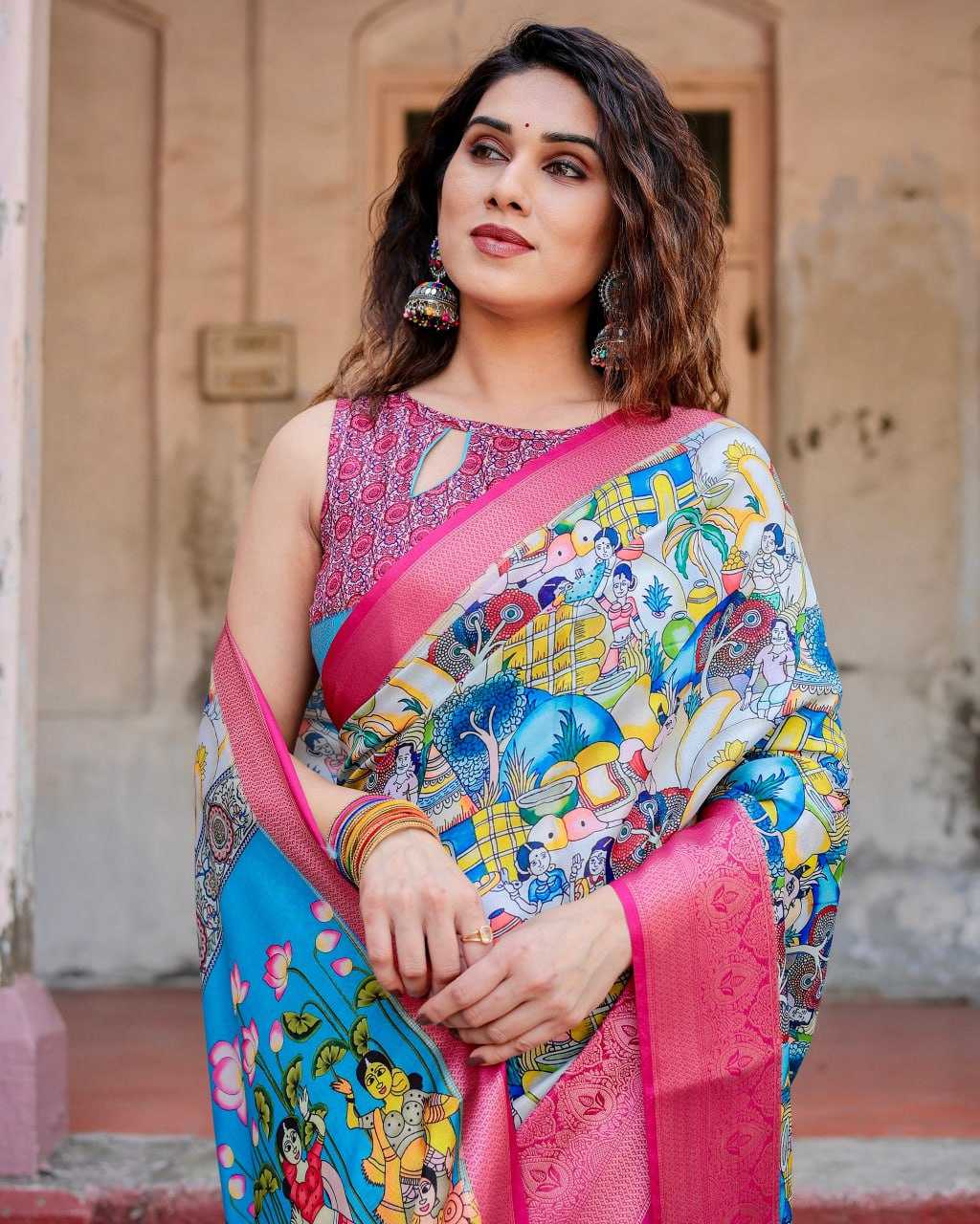 Elegant Multi Pure Silk Saree