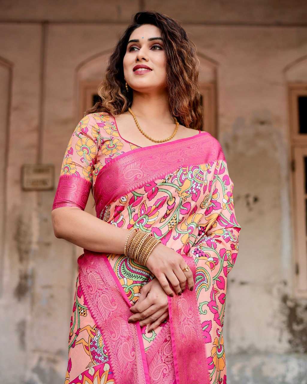 Pink Pure Silk Saree