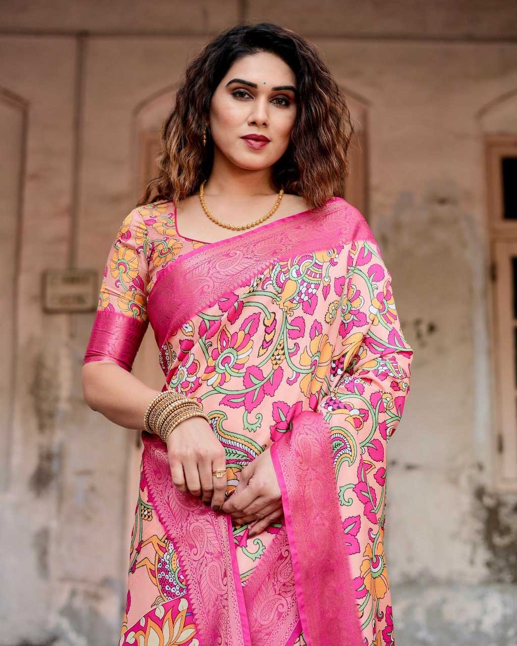 Pink Pure Silk Saree