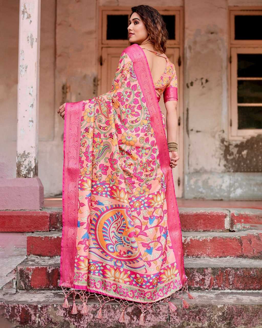 Pink Pure Silk Saree