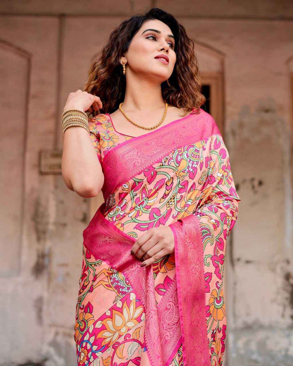 Pink Pure Silk Saree