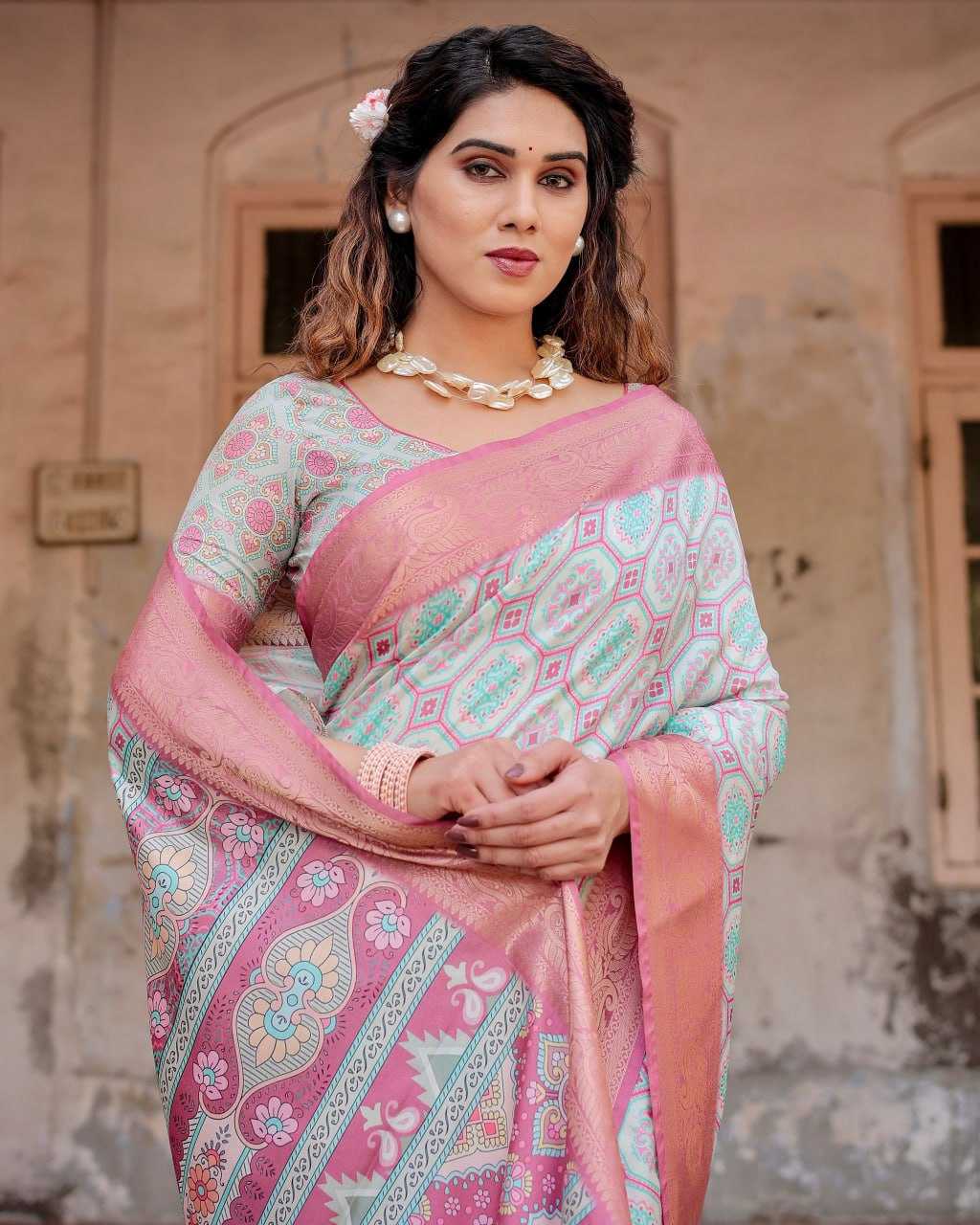 Multi Color Pure Silk Saree