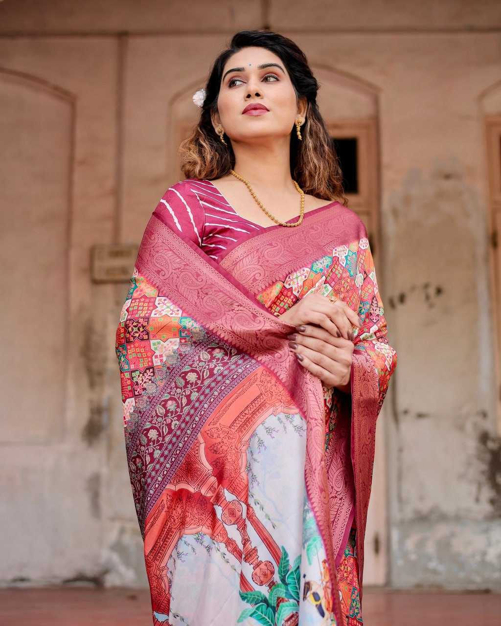 Pink Pure Silk Saree