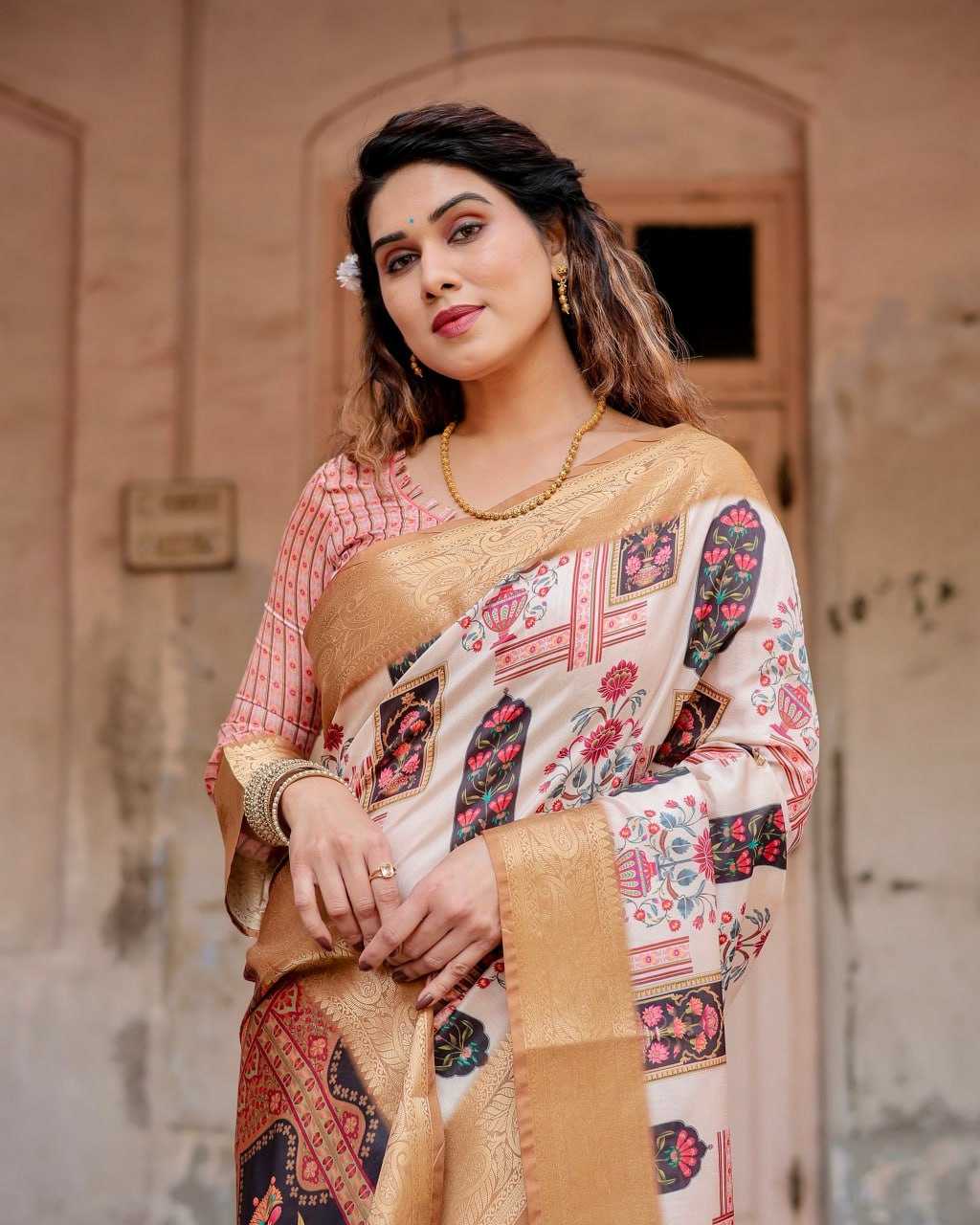 Multi Color Pure Silk Saree